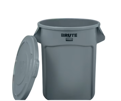 #ad Rubbermaid Brute 32 Gallon Trash Can with Lid Grey $36.87