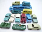 VINTAGE MOKO LESNEY A2 BEDFORD TRANSPORTER & 13 CARS/VANS: VW FORD AUSTIN 1950s