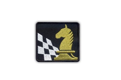 Ritter und Schachbrett - Gold Patch/Abzeichen bestickt