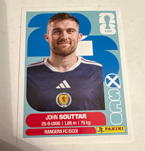 Panini FIFA World Cup 2026 John Souttar SCO 8 Scotland Player Portrait Sticker