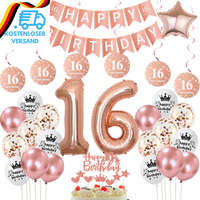 Deko 16. Geburtstag MäDchen,Rosegold Luftballon 16. Geburtstag Deko MäDchen ,Ros