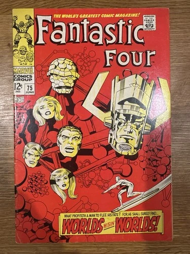 VINTAGE FANTASTIC FOUR #75 MARVEL Comic Book JUNE 1968 Galactus & Silver Surfer