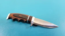 Walter Stockdale Custom Finger Grip Hunter Knife Canadian Maker TR655