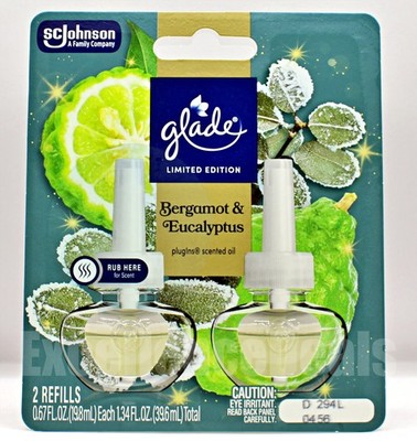 Glade Plugins Scented Oil Limited Edition 2 Pack - BERGAMOT & EUCALYPTUS Scent