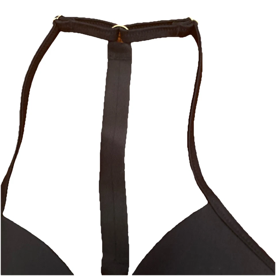 Top Victoria’s Secret Natación Negro Sólido Espalda Lentejuelas Deslumbrantes Talla 36C-NUEVO CON ETIQUETAS Foto 3 de 4