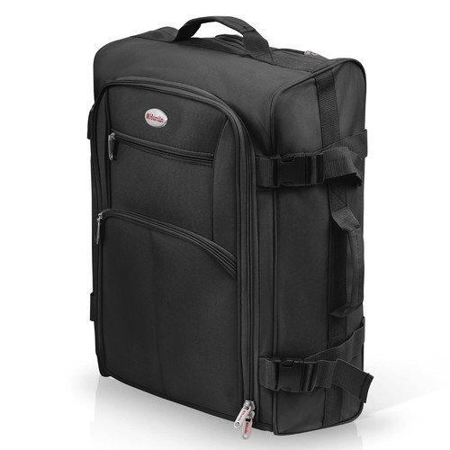Cabin bag Ryanair 55 cm Carry On Hand Luggage Suitcase Trolley Bag 299 BLACK - Picture 9 of 13