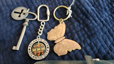 Lot of 3 Vintage Travel Keychains 90s RUSS ATLANTIC CITY CROSS SHIPPING ...