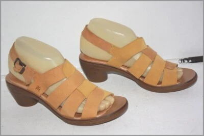 EL NATURALISTA Sandales Cuir Retourné Teinte Ocre Taille 37 TTBE - Photo 1/4