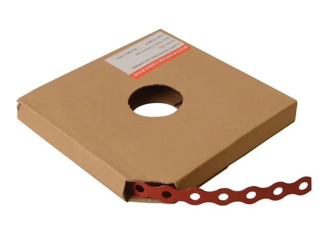 Forgefix Red Plastic Coated Pre-Galvanised Band 17mm x 0.8 x 10m Box 1 FORPCBR17
