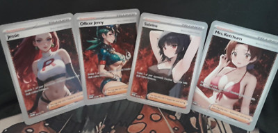 BOSS'S ORDERS *Set of 4* Custom-Made Pokémon TCG Trainer Proxy Cards Waifus