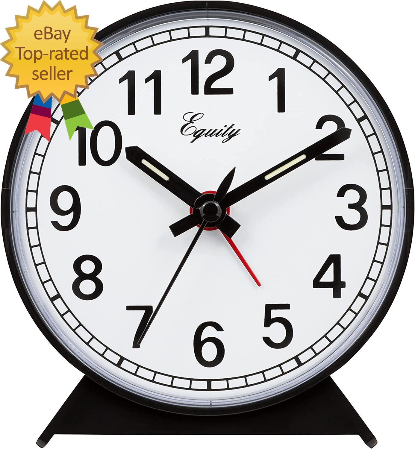 Equity 14075 Black Analog Wind-Up Alarm Clock