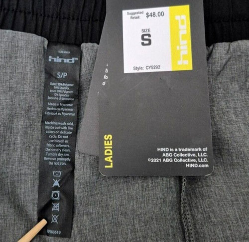 Women's Double Layer Running Shorts 2.5" - Hind, Black Size Small, Pockets - NWT - Picture 12 of 12