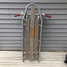 Vtg Duralite Racer Aluminum Art Deco machine Age Mid Century Snow Sled 48" x 25"