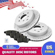 Rear Drilled Brake Rotors & Pads for 2005-2019 Nissan Frontier Xterra Equator