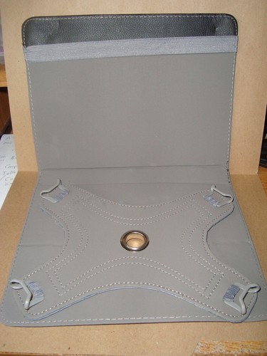 NEU Lederähnlich Universal 8" Android Tablet Folio Etui Abdeckung 360 Grad Drehung Schwarz - Bild 1 von 4