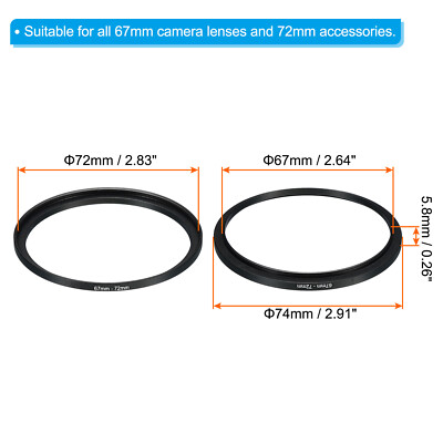 7-in-1 49 52 55 58 62 67 72 77mm Metal Step Up Rings Lens Adapter Filter Set Sale - Foto 3