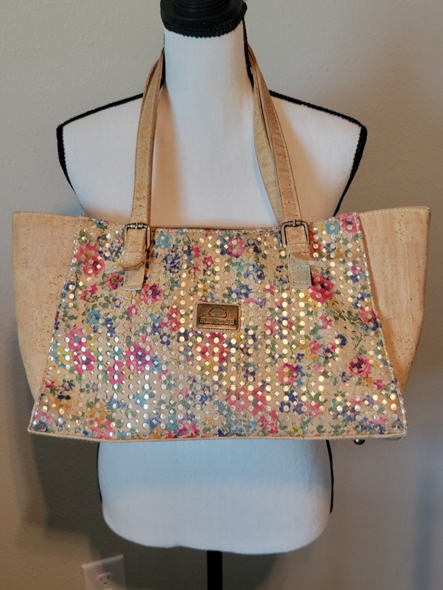 Tote Bag Montado Bags Nature Cork Purse Floral Front By Montado