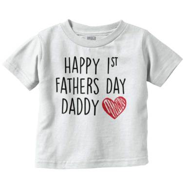 Happy 1st Fathers Day Daddy Son Daughter Gift Unisex Toddler Kids Youth T Shirt
