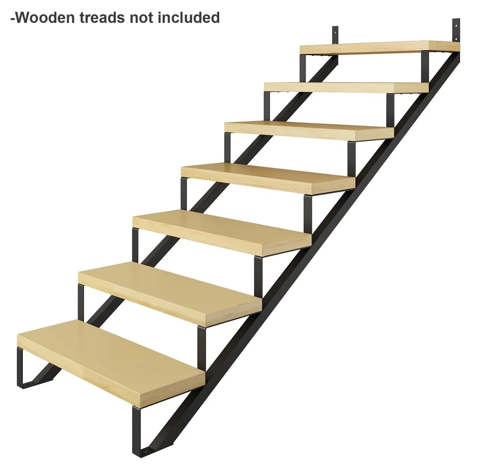 Hágalo usted mismo Stringer de escalera de acero negro con recubrimiento en polvo Foto 2 de 4