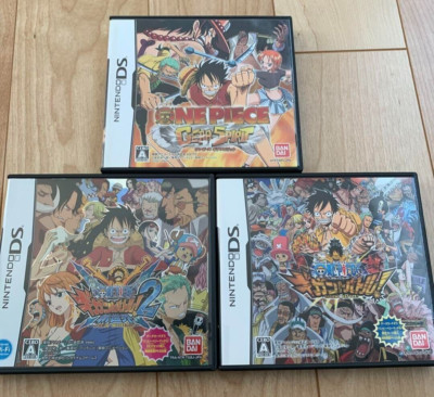 Lot 3 One Piece Gigant Battle 1 2 Gear Spirit set Nintendo DS Tested Japan Ver.