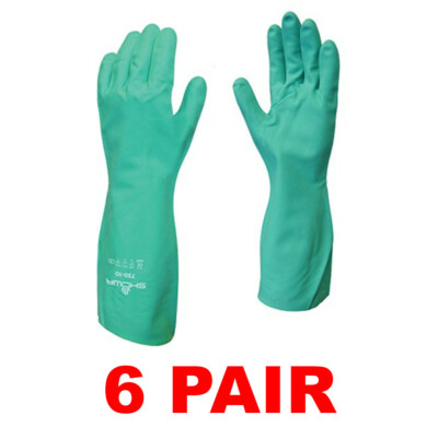 #ad #ad SHOWA 730 13quot; Chemical Resistant Nitrile Gloves 6 Pair SM 2XL $14.95