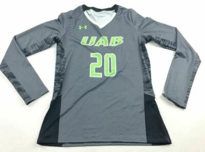 Under Armour UAB Blazers Volleyball Jersey Girl's L Gray UJVJ2LG Green White