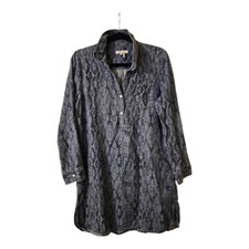 ZOZO Printed Denim Shirt Dress Tunic - Size Medium