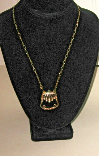Long Gold Chain Necklace Purse Locket 