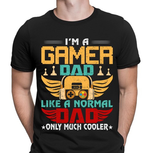 I'm A Gamer Dad Like A Normal Dad Fathers Day Funny Mens T-Shirts Tee Top #DNE - Picture 3 of 3