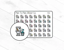 1836~~Clean Toilet Planner Stickers.