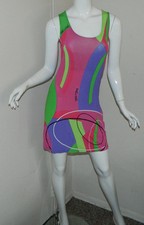 Wome Who's Who Cocktail Evening Clubwear Sleeveless Multi-Color Sheer Dress M