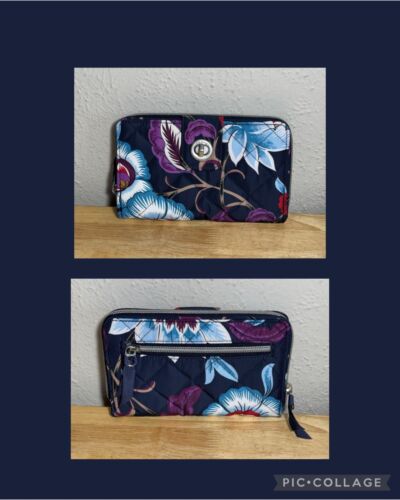 Vera Bradley On The Go & Turnlock Wallet in Mayfair in Bloom - Performance Twill - Picture 9 of 14