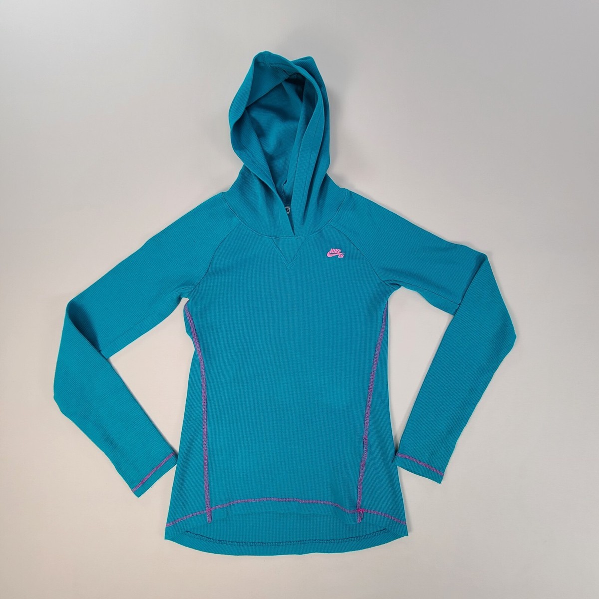 pink and blue sleeve nike hoodie