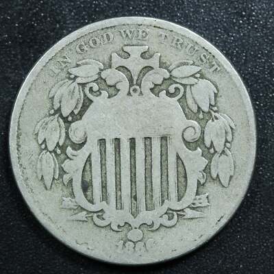 1866 Shield Nickel 5 Cents 5c Five Cents Rays | eBay