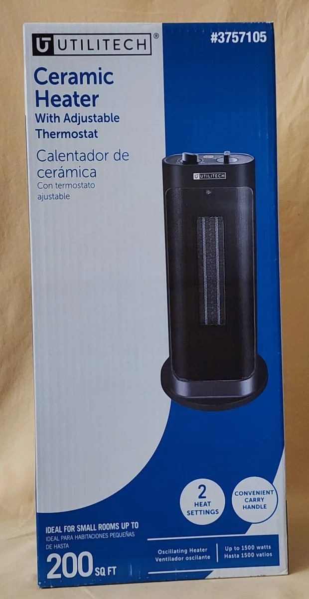 Utilitech Ceramic Heater With Adjustable Thermostat Oscillating Option |  eBay