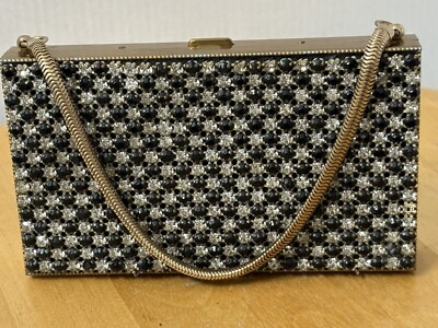 Vintage Styled by Schildkraut Rhinestone Makeup Compacy evening clutch bag