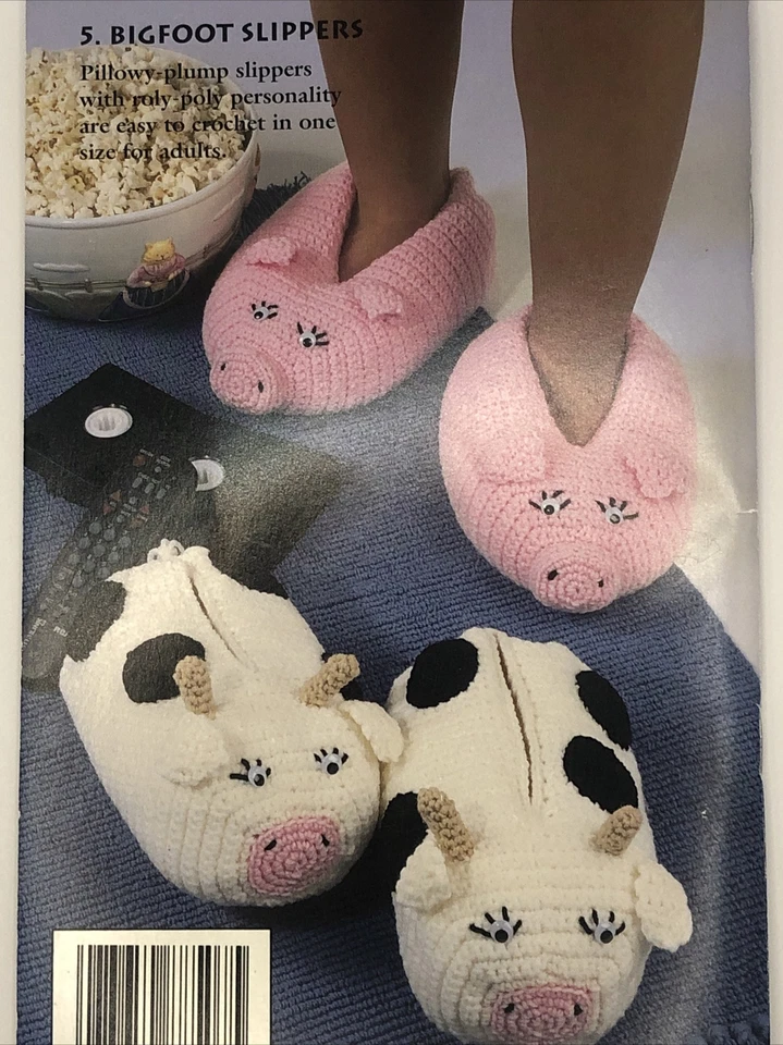 CREATURE COMFORTS SLIPPERS 5 DESIGNS DIGEST SIZE KNIT & CROCHET PATTERN BOOK - Image 2 of 4