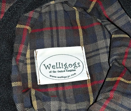 *QUALITY SIZE S WELLIGOGS TAN & TARTAN WAXED COTTON HAT COUNTRY WET WEATHER CHIC - Picture 5 of 5