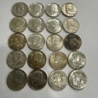 Lot Of (20) 1964 Kennedy/Franklin Half Dollars 90% Silver (7 Franklins/13 JFK)