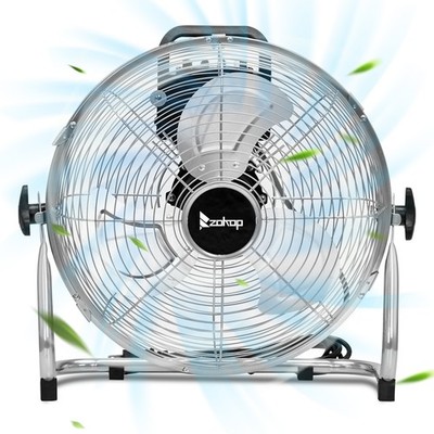12'' 3-Speeds High Velocity Metal Industrial Floor Fans Quiet for Home,Commercial
