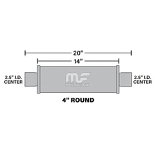 MagnaFlow Muffler Mag SS 14X4X4 2.5X2.5