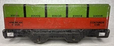 American Flyer Train O Tinplate 10001-05 Container Car 4 Wheel Black Base C31