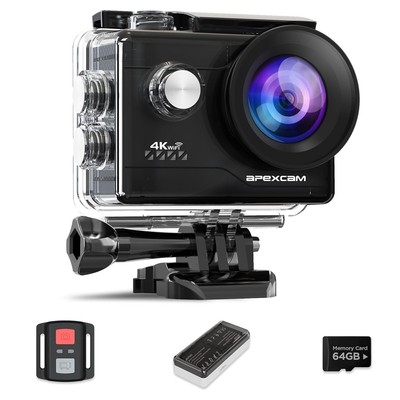 Apexcam M80Air mit 64G Karte Action Cam 4K60FPS 64MP WiFi Sportskamera