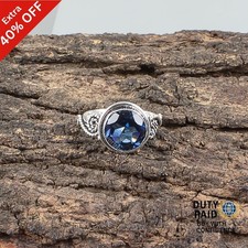 Valentines Deal London Blue Topaz Stone 925 Sterling Silver Band Ring Jewelry