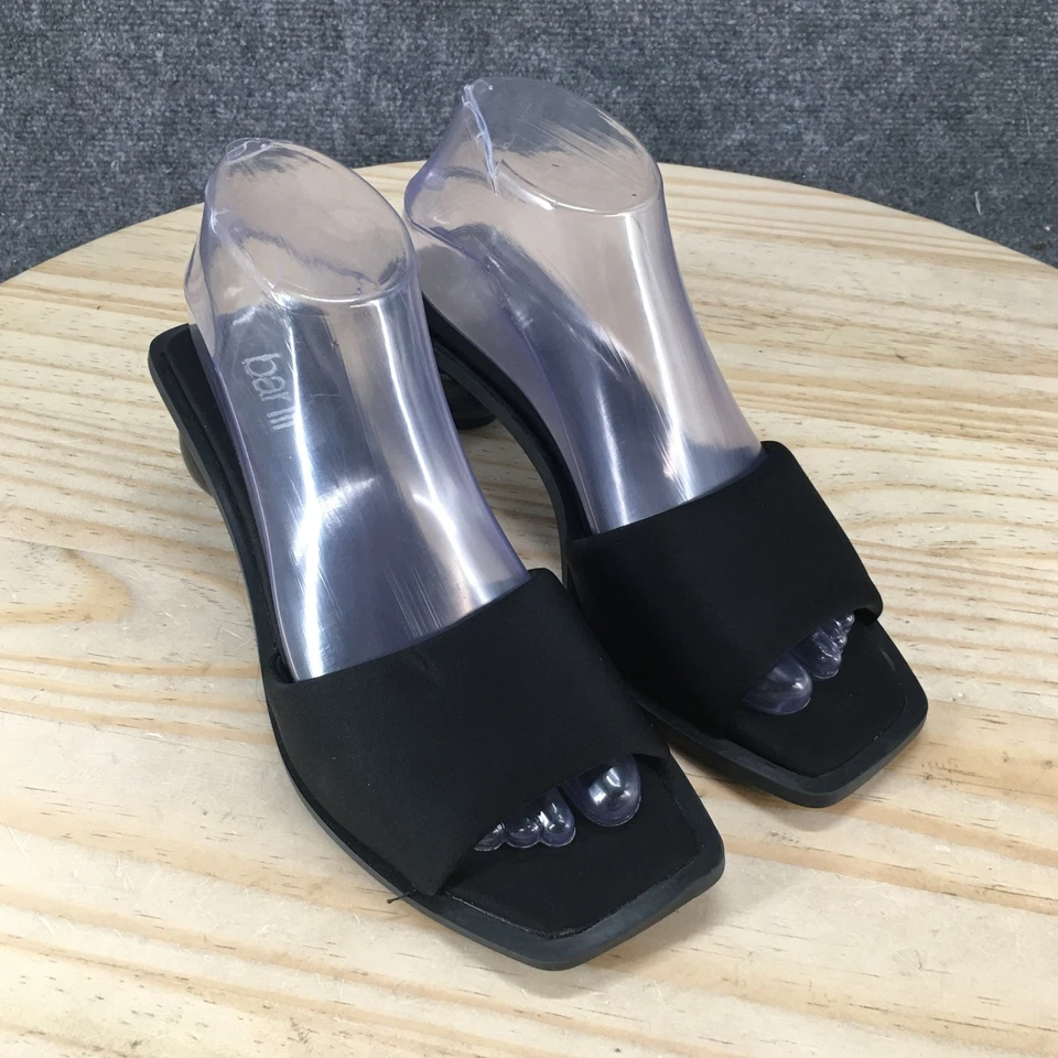 Sandalias Bar III para mujer 6,5 M Cayymen deslizables negras sin cordones informales tacón bloque NUEVAS Foto 3 de 4