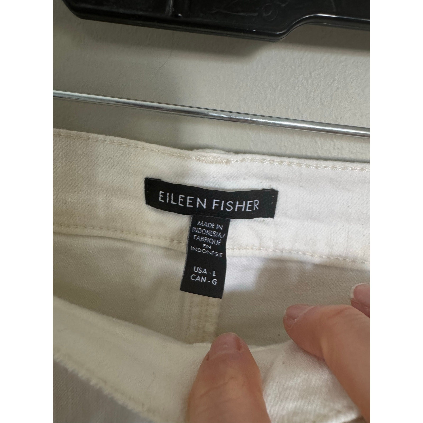 NWOT Eileen Fisher Organic Cotton Denim Straight Jean in Off-White SZ L thumbnail 5