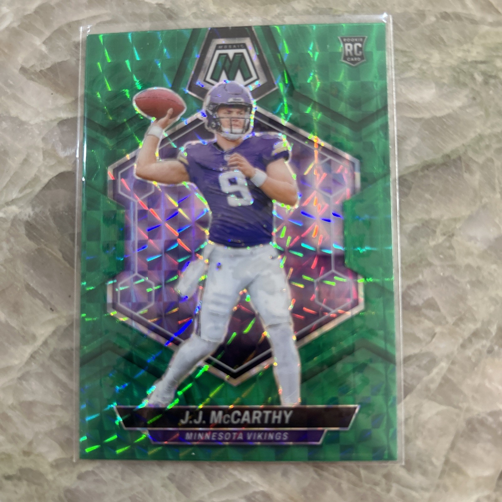 2024 Panini Mosaic J.J. McCarthy #310 Green Mosaic