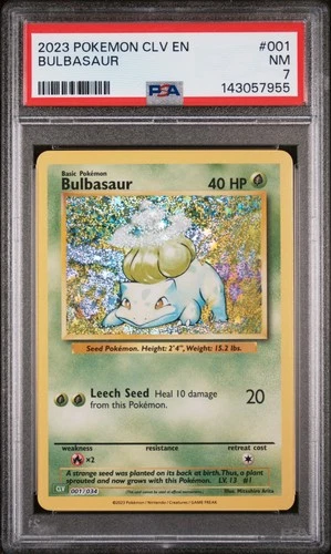 2023 POKEMON CLASSIC VENUSAUR & LUGIA EX DECK #001 BULBASAUR PSA 7