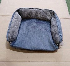 Divano letto Dream Paws blu/grigio con coperta integrata 60x50x18 cm lavabile