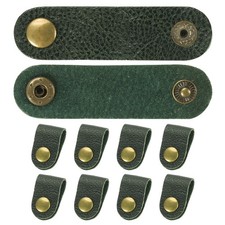 Leather Cord Organizer 10Pcs 8x2cm Leather Clamps USB Cord Management Green